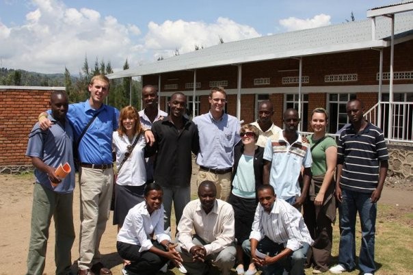 Students at ULK with members of the Ungana Foundation