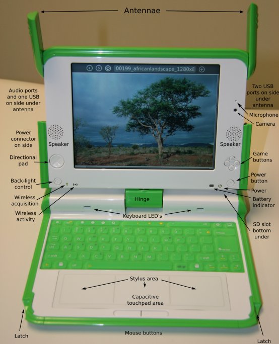 XO Laptop Configuration with Labeling of Features