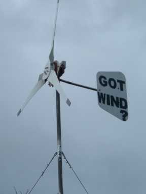 Gordon and Son's Axial Flux windtower Photo taken 9 July 2005